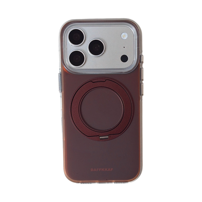 Matte Gradient 360° Ring Stand Double-Sided IMD Phone Case – Cherry Red & Caramel Brown