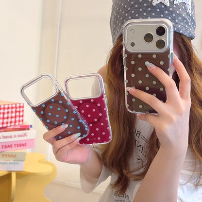 Autumn Polka Dot Magnetic Ring Phone Case – Double-Sided IMD & 360° Air-Cushion Edges (3 Colors)