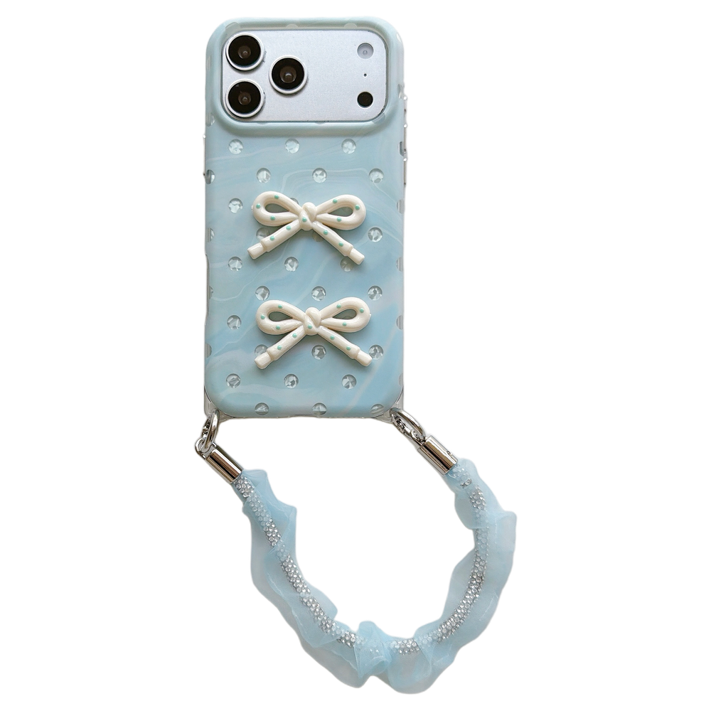 3D Bow Phone Case with Wrist Strap