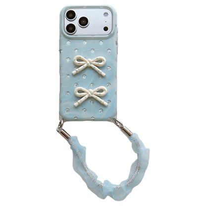 3D Bow Phone Case with Wrist Strap