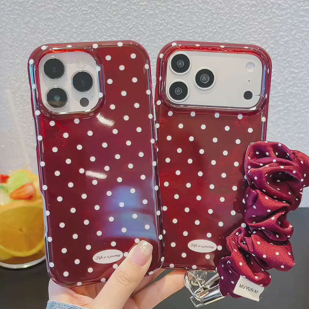 IMD Cherry Red Polka Dot Phone Case with Wrist Strap product video v1.MP4