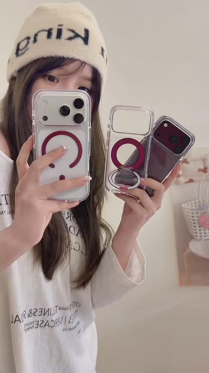 Clear case with cherry-red hinged ring - V1 product video