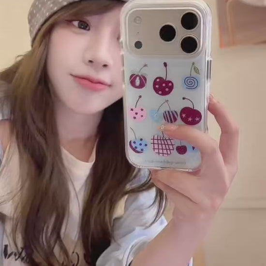 Vintage Textured Cherry Gold-Trim Round-Edge Air-Cushion Double-Sided IMD Phone Case product video v1.MOV