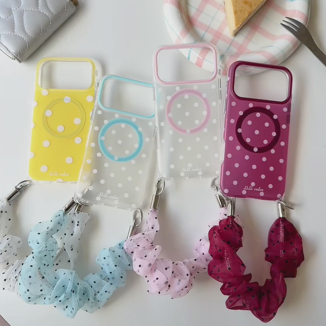 Polka Dot + Silk Wrist Strap Phone Case product video v1.mp4