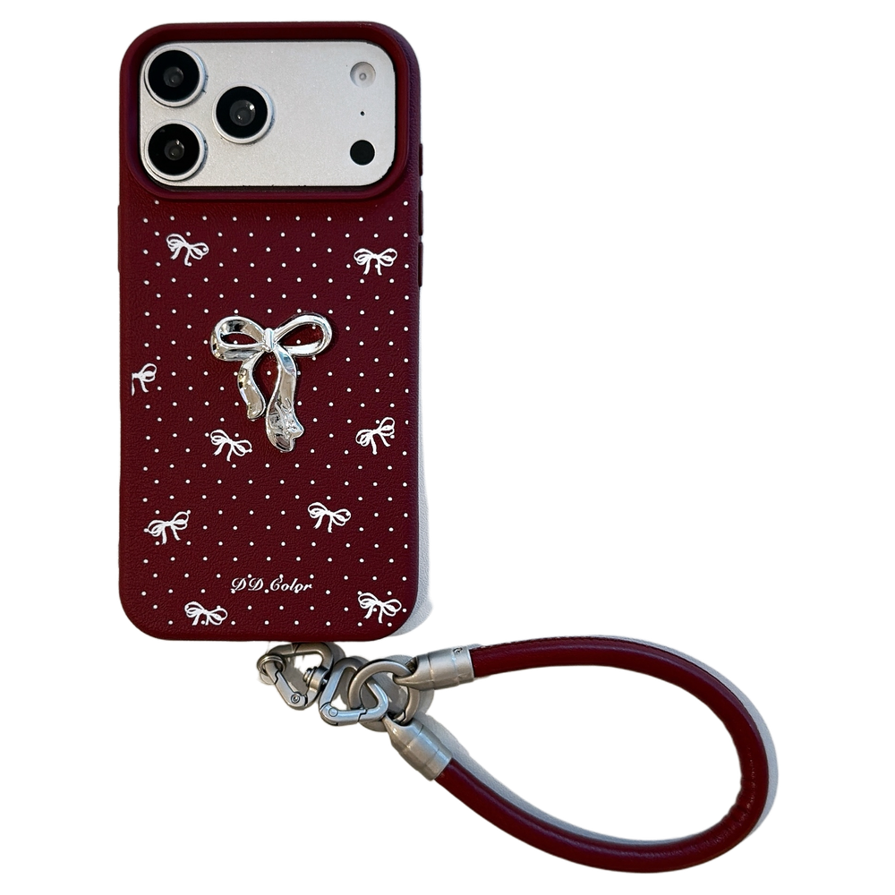 Burgundy Bow & Star Phone Case