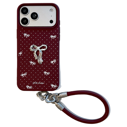 Burgundy Bow & Star Phone Case