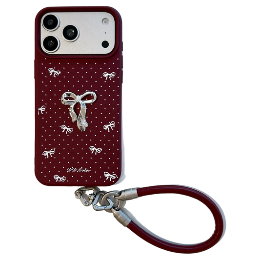 Burgundy Bow & Star Phone Case