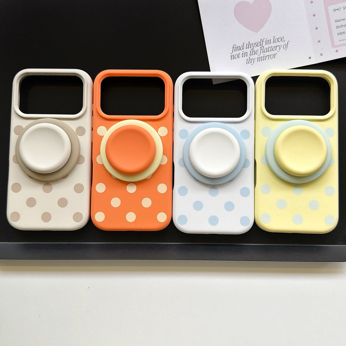 Liquid Silicone Polka Dot Stand Wrist Strap Phone Case