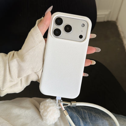 Solid Color Bell Wrist Strap Phone Case