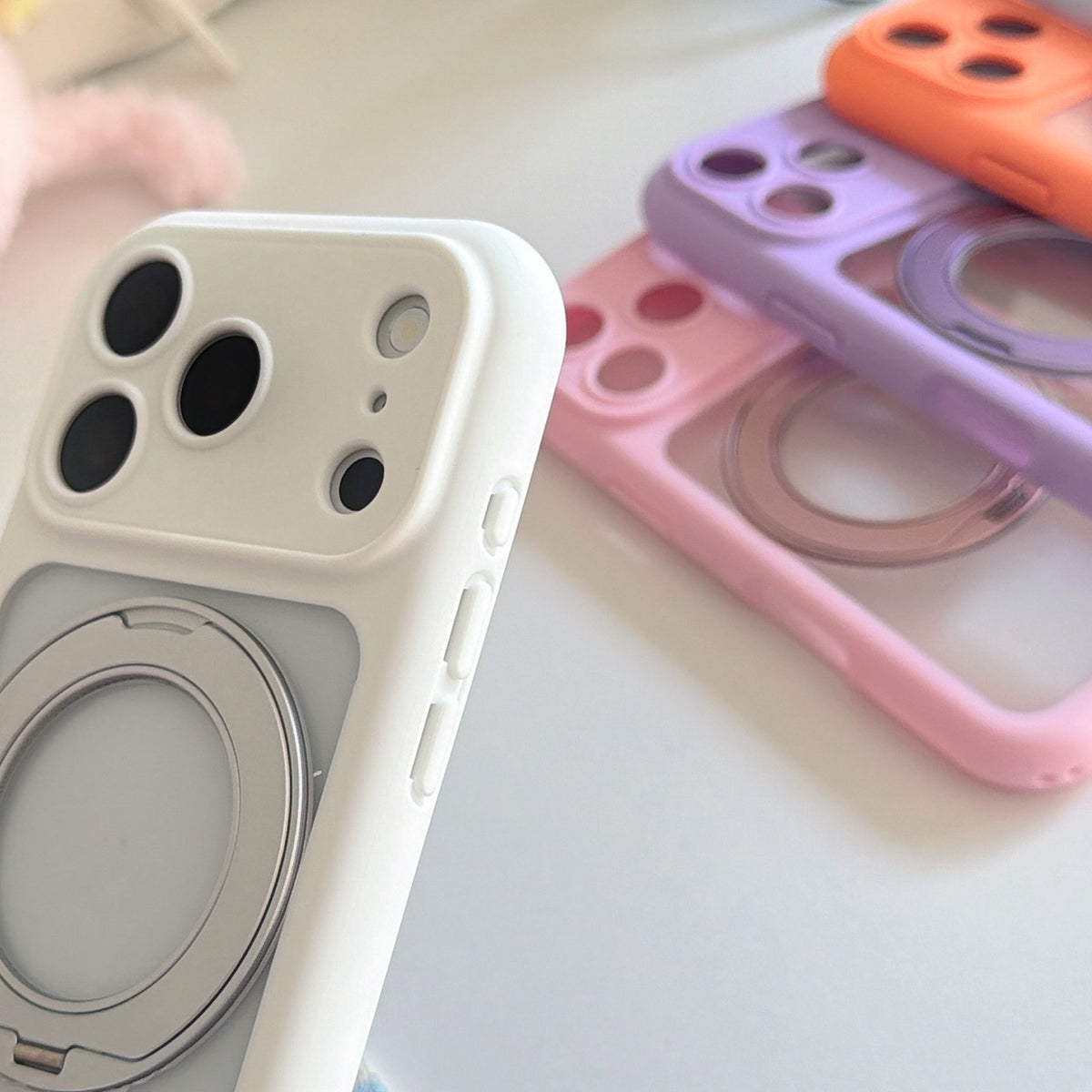 360° Integrated Pivot Clear Bubble Phone Case – 6 Colors