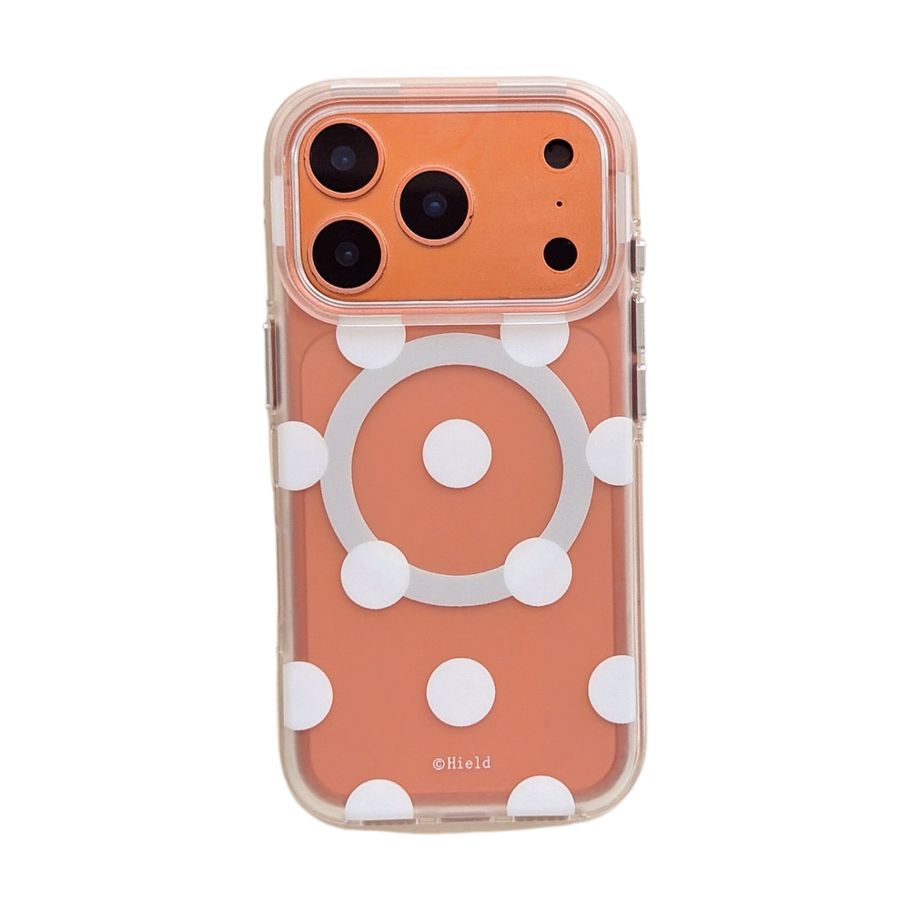 Macaron Four-Color Polka-Dot Magnetic Rounded-Edge Air-Cushion Double-Sided IMD Case