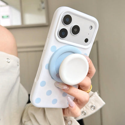 Liquid Silicone Polka Dot Stand Wrist Strap Phone Case