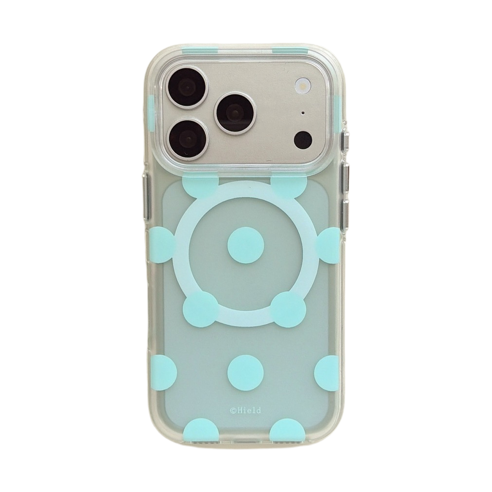 Macaron Four-Color Polka-Dot Magnetic Rounded-Edge Air-Cushion Double-Sided IMD Case