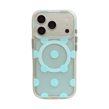 Macaron Four-Color Polka-Dot Magnetic Rounded-Edge Air-Cushion Double-Sided IMD Case