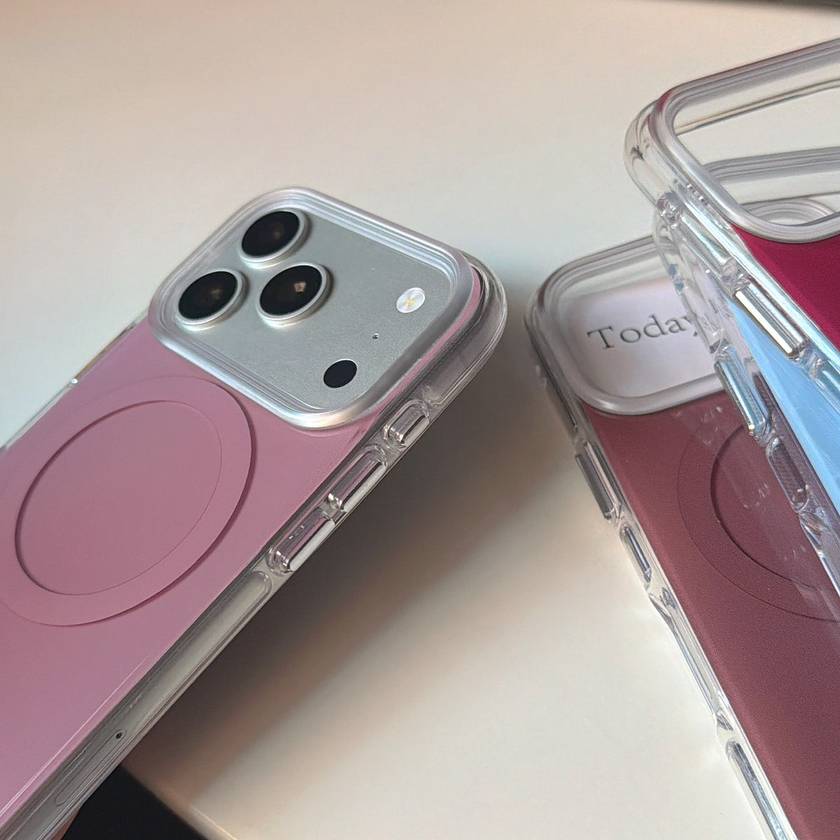 Minimalist Solid-Color Magnetic Ring Phone Case – Double-Sided IMD & 360° Air-Cushion Edges (5 Colors)